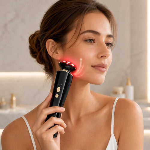 Three in One Red Light Facial and Neck Beauty Device A Skincare Tool Facial Massager That Eliminates Skin Swelling and Tightens the Skin
